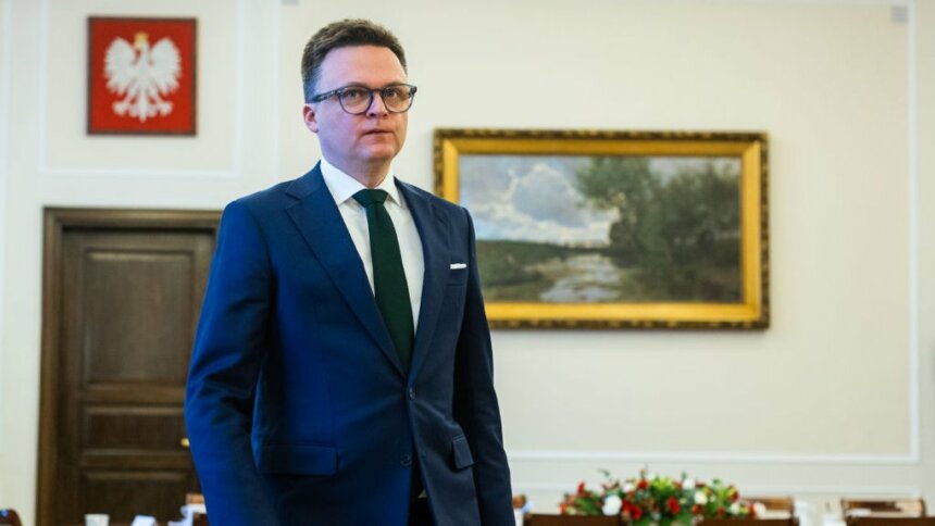Шимон Головня у Варшаві, Польща, 9 січня 2024 року. Getty Images/Andrzej Iwanczuk/NurPhoto Спікер Сейму Польщі подав у відставку